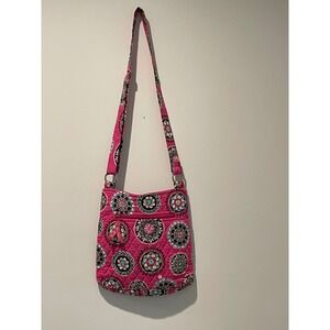 Vera Bradley Crossbody Bag Quilted Pink Floral Medallion Shoulder Purse‎